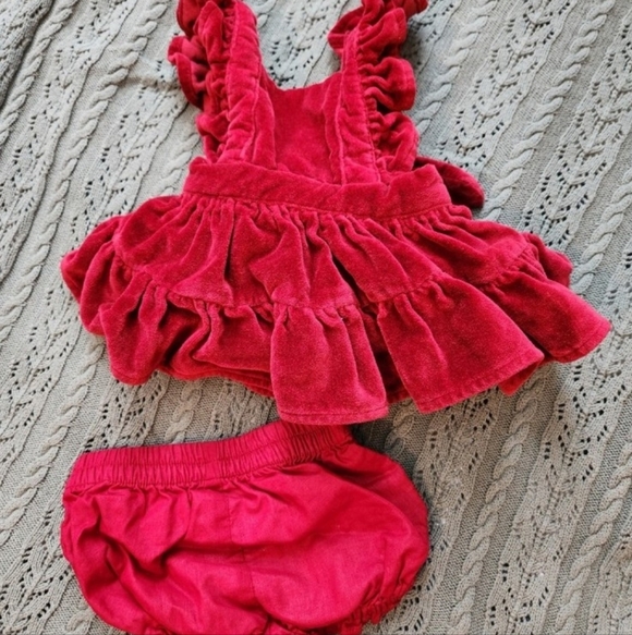 Well Dressed Wolf Other - Well dressed wolf red velvet naomi outfit set smocked vintage Like 3-6 Valentine
